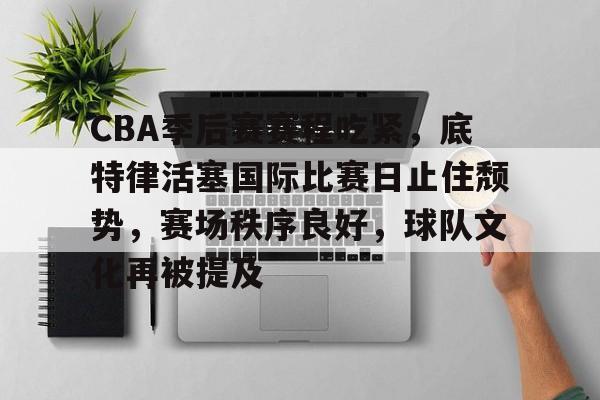 爱游戏官方-CBA季后赛赛程吃紧,底特律活塞国际比赛日止住颓势,赛场秩序良好,球队文化再被提及的简单介绍